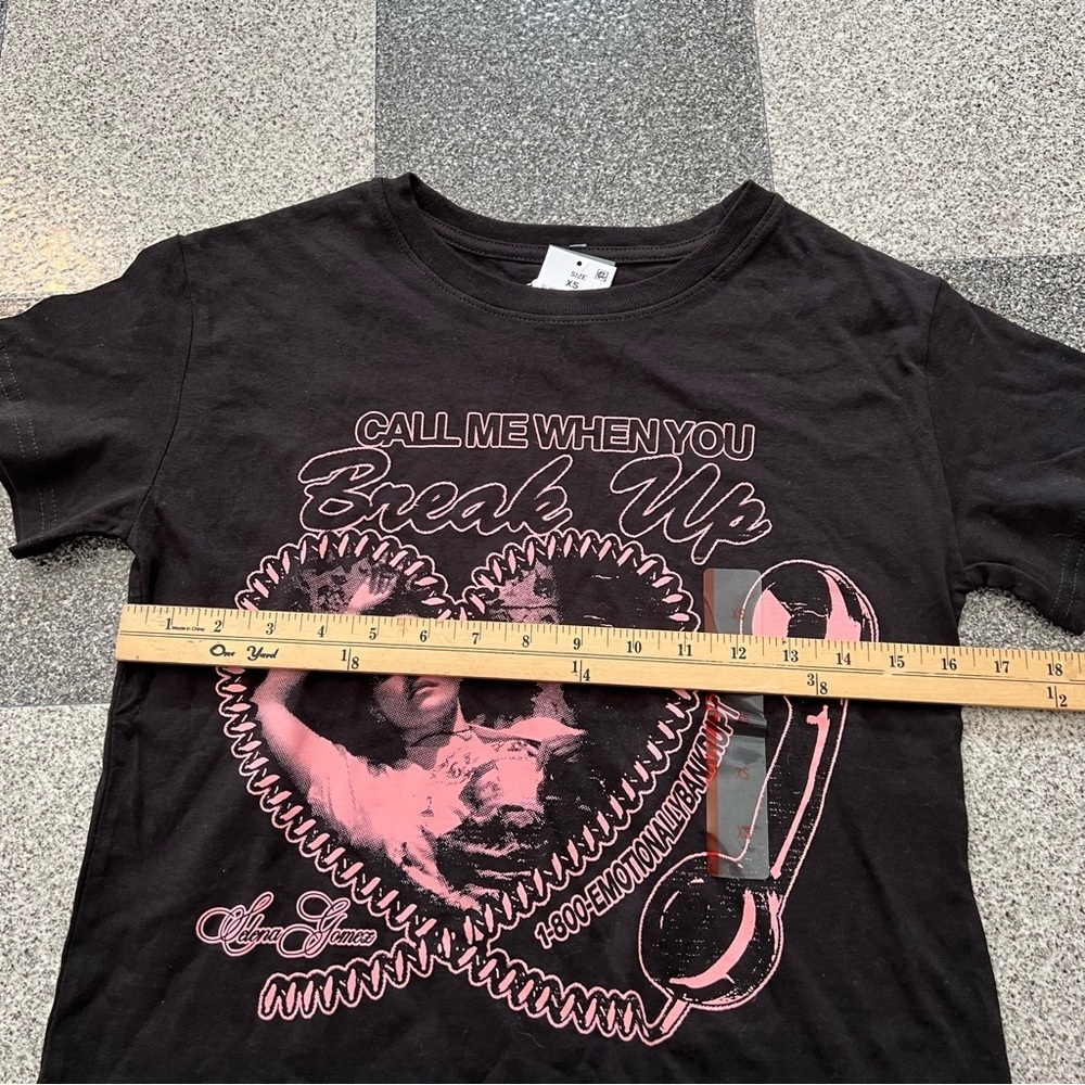 NWT Selena Gomez " Call Me When You Break Up" Black T- Shirt Size (XS) - Picture 4 of 6